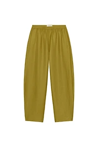 LINEN BARREL PANTS