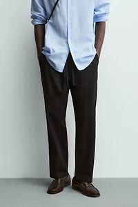 RELAXED FIT COTTON - LINEN PANTS
