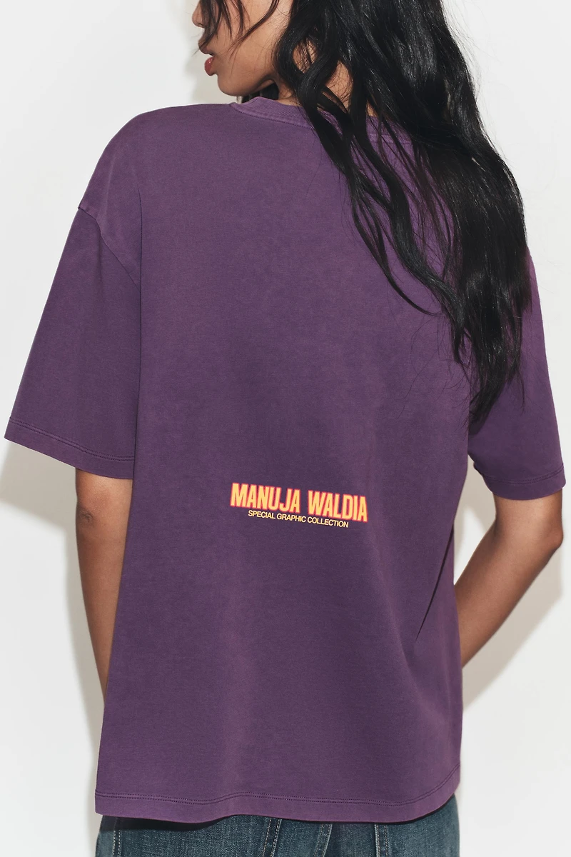 T-SHIRT IMPRIMÉ EFFET DÉLAVÉ MANUJA WALDIA