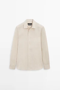 Regular fit 100% linen delavé shirt