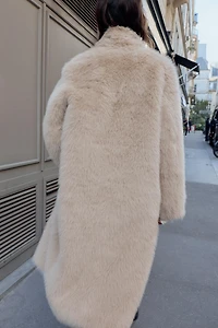 REVERSIBLE FAUX FUR DOUBLE-FACED COAT