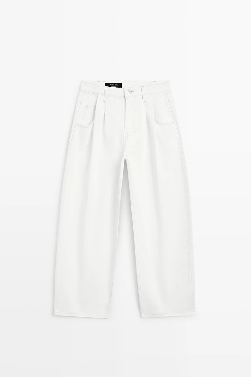 Barrel fit darted pants