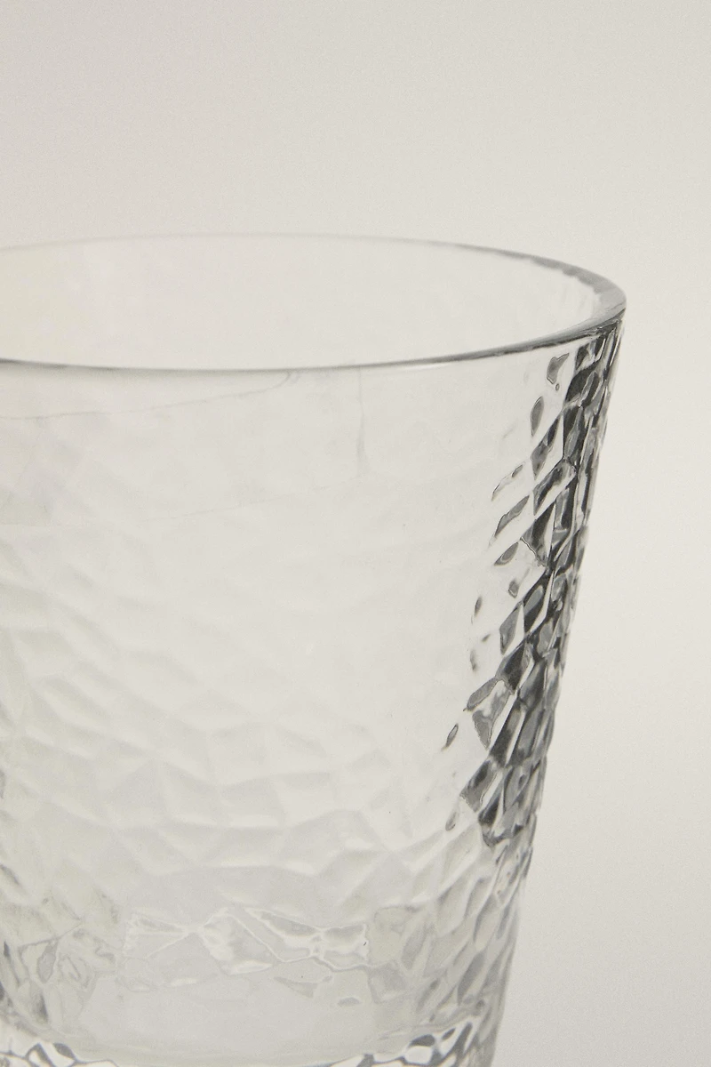 GOBELET VERRE RELIEF NID D'ABEILLE