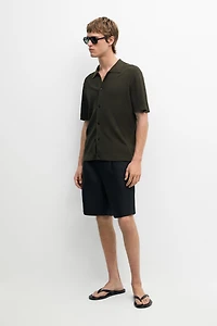 Cotton blend polo shirt with button detail