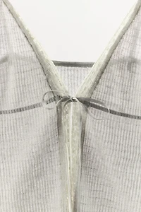 SHIRRED LACE TOP