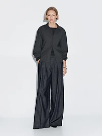 Lightweight high-waist wide-leg jeans