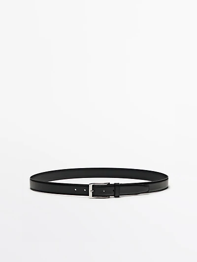 Smart nappa leather belt with topstitching