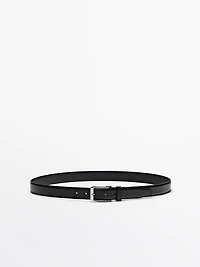 Smart nappa leather belt with topstitching