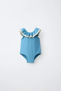 2-6 YEARS/ CONTRAST LACE SWIMSUIT