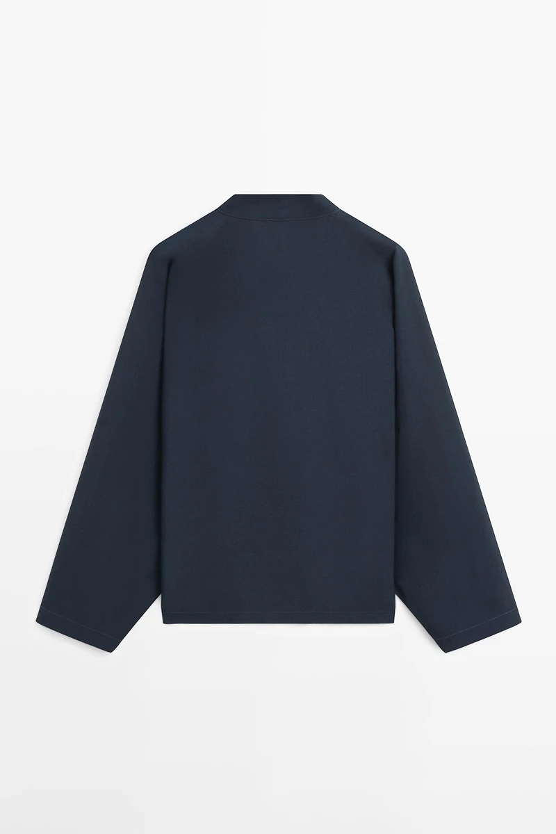 Flowing stand collar blouse