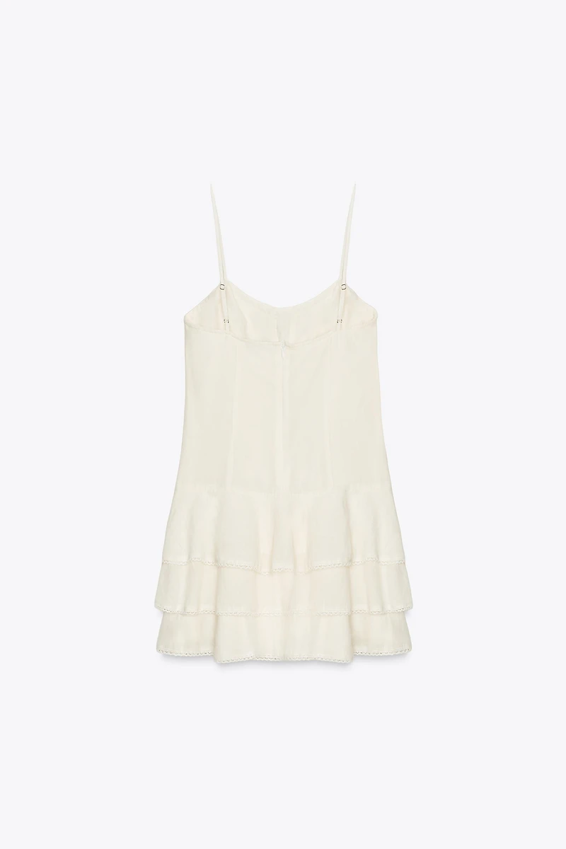 RUFFLED CHIFFON SHORT DRESS
