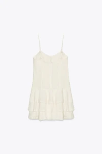 RUFFLED CHIFFON SHORT DRESS