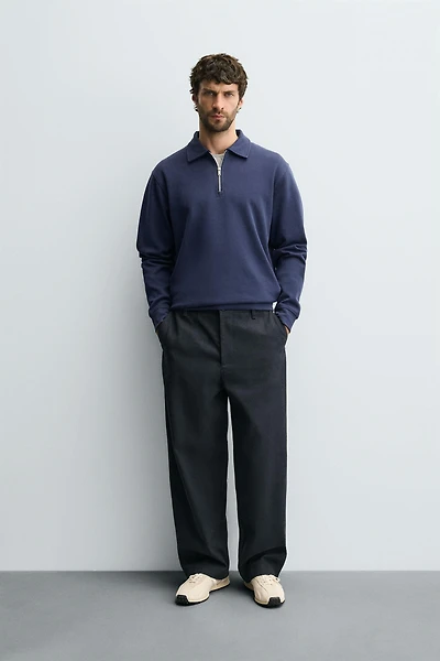 INTERLOCK ZIP POLO SWEATSHIRT