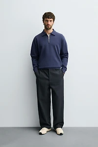 INTERLOCK ZIP POLO SWEATSHIRT