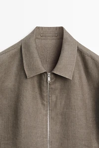 Faded linen total look jacket