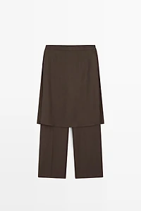 Flowing trousers with skirt detail