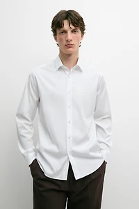 Chemise slim fit stretch en coton mélangé