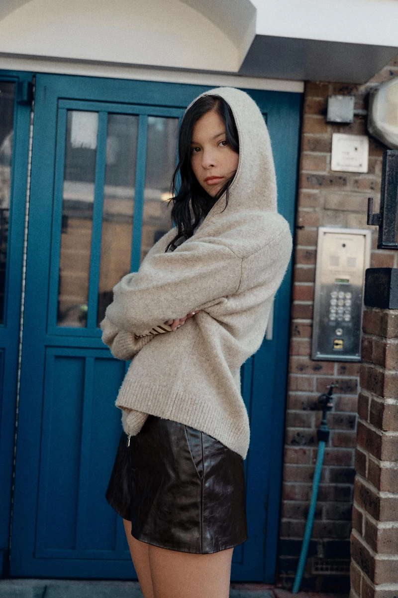 HOODED WOOL JACKET