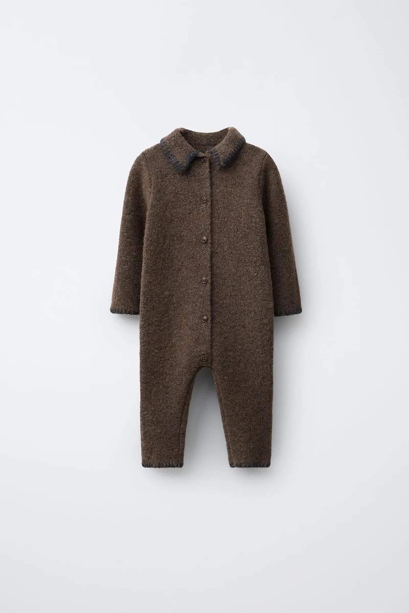 KNIT JUMPSUIT WITH CONTRAST DETAILS