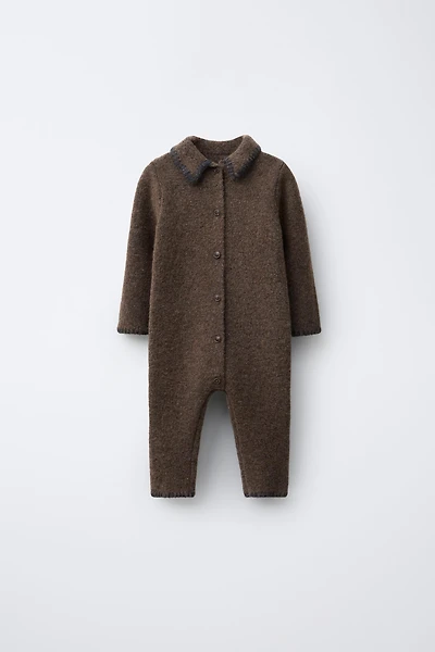 KNIT JUMPSUIT WITH CONTRAST DETAILS