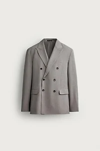 STRIPED DOUBLE BREASTED SUIT BLAZER