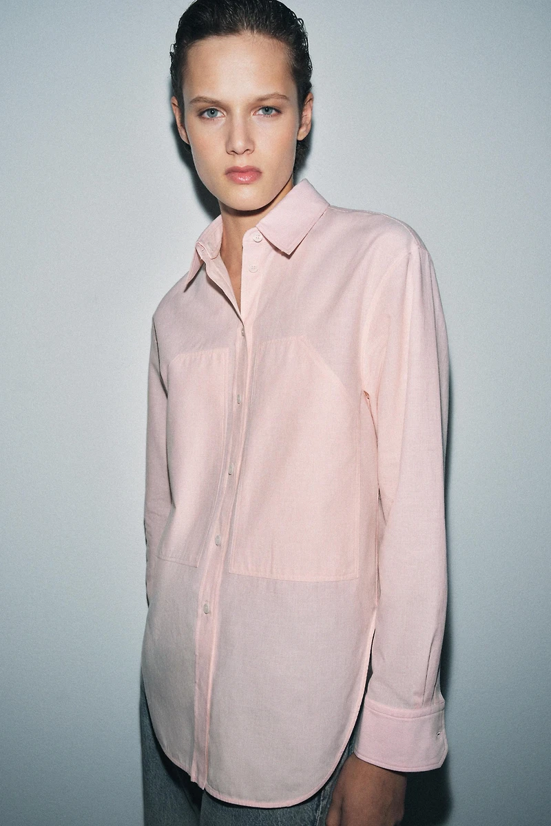 CHEMISE À RAYURES AVEC COL DÉTACHABLE ZW COLLECTION