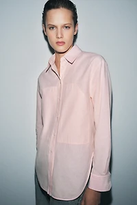 CHEMISE À RAYURES AVEC COL DÉTACHABLE ZW COLLECTION
