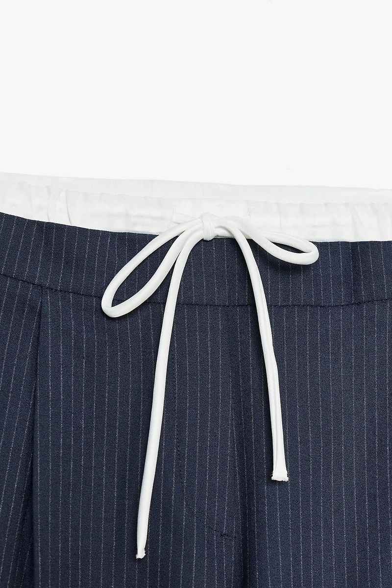 PANTALON LARGE À DOUBLE TAILLE
