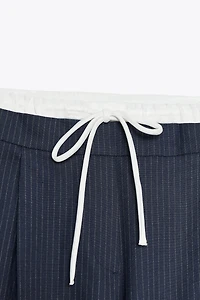 PANTALON LARGE À DOUBLE TAILLE
