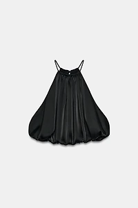 SATIN BALLOON CROP TOP