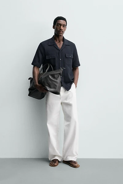 STRIPED JACQUARD POCKET SHIRT