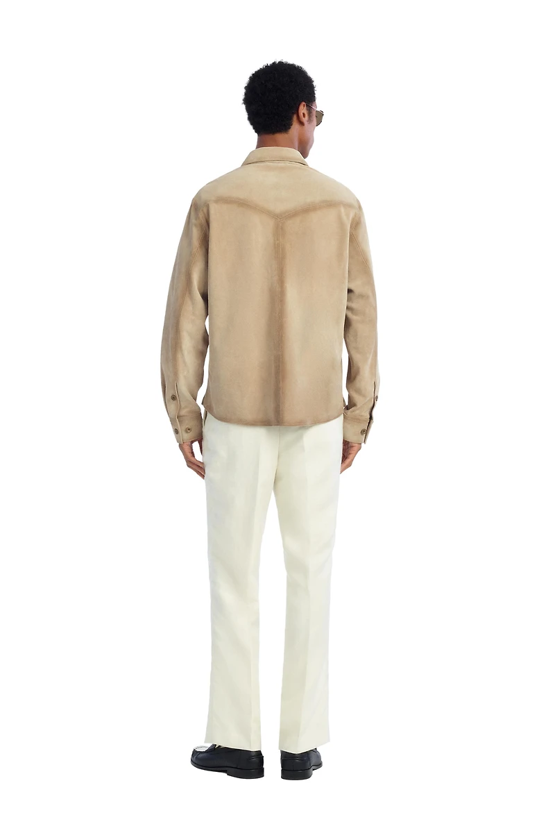 REGULAR FIT SUEDE LEATHER OVERSHIRT