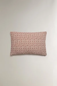 BRANCH PRINT LINEN AND COTTON THROW PILLOW COVER
