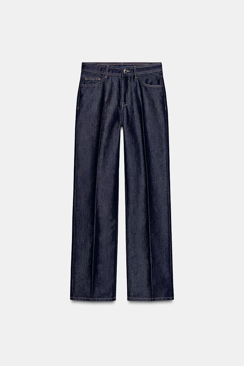Z1975 STRAIGHT LEG MID-RISE CREASED JEANS