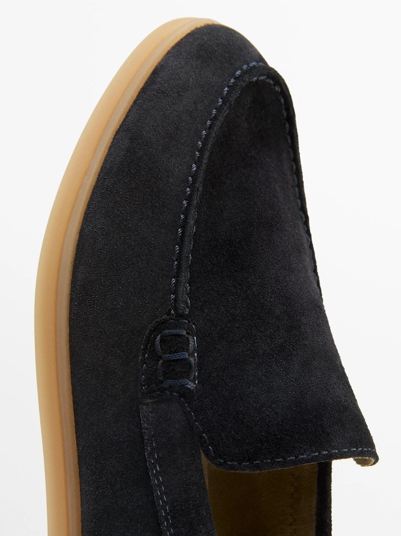 Split leather loafers