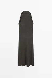 Robe midi décolleté drapé
