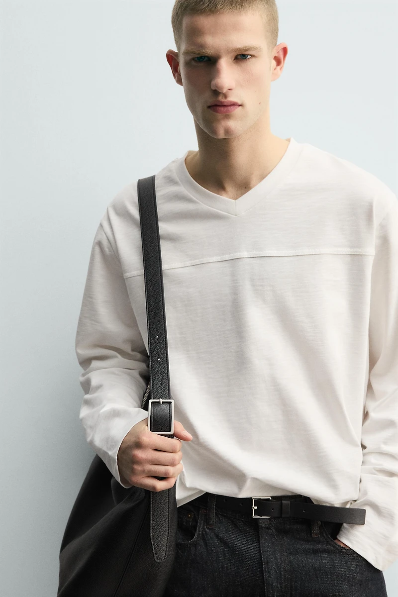 FLAMÉ TEXTURED RELAXED FIT T-SHIRT