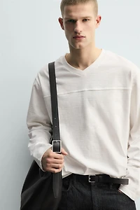 FLAMÉ TEXTURED RELAXED FIT T-SHIRT