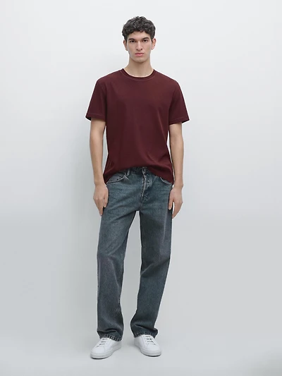 Short sleeve cotton blend T-shirt