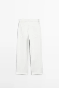 Mid-rise cropped wide-leg jeans