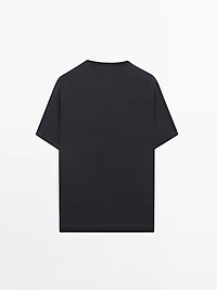 T-shirt en maille de laine mélangée à manches courtes