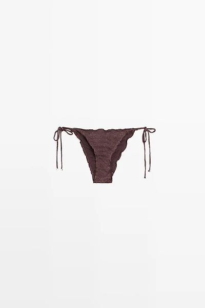 Shimmery ruffled bikini bottoms