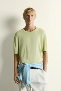 RELAXED FIT LIGHTWEIGHT KNIT T-SHIRT