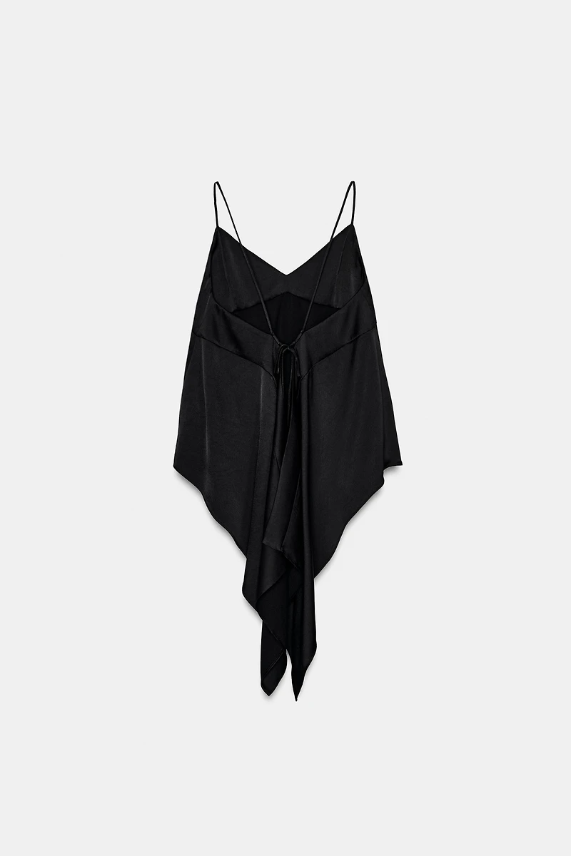 TOP STYLE LINGERIE SATINÉ ASYMÉTRIQUE