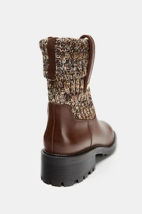 LOW HEELED SOCK-STYLE ANKLE BOOTS