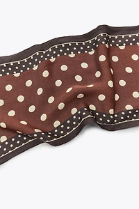POLKA DOT PRINT SATIN SCARF