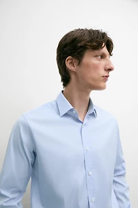 Slim fit stretch cotton blend shirt