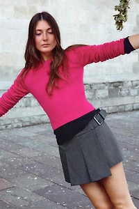 PLAIN KNIT WOOL SWEATER