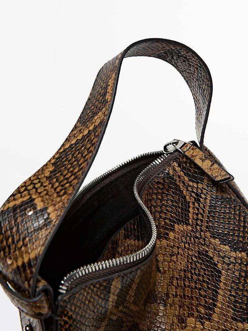 Petit sac porté épaule à imprimé animal