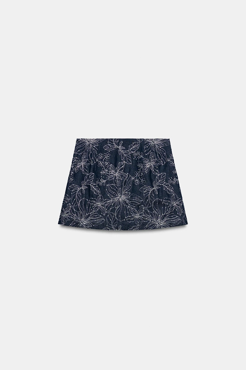 JUPE-PANTALON BRODÉE PAILLETTES